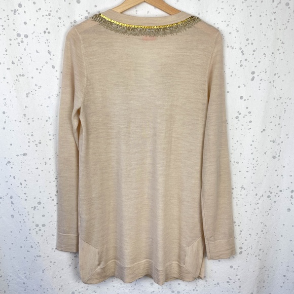 Tory Burch Embellished Merino Wool Dove Tunic Sweater M - Picture 2 of 12